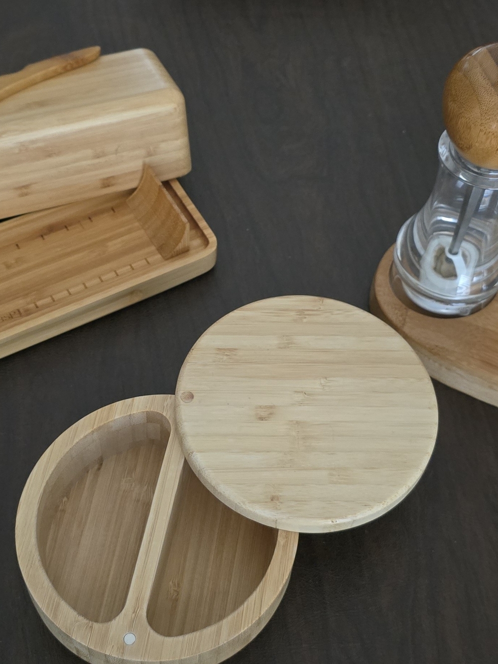 Natural Bamboo Kitchen Accessory Set - Light Brown